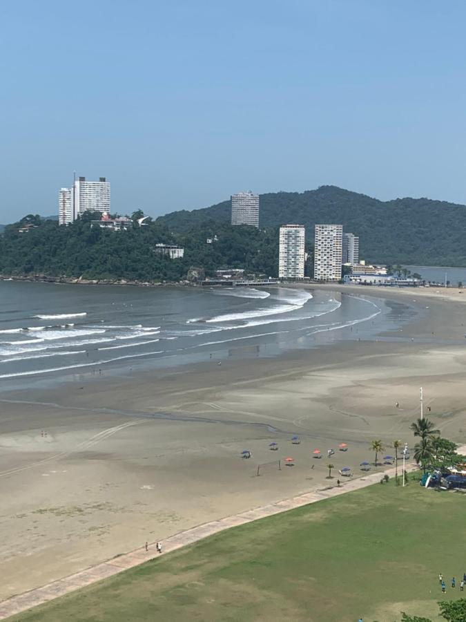 Sao Vicente Itarare Predio Frente Mar Apto Fundo Vista Parcial Exterior foto
