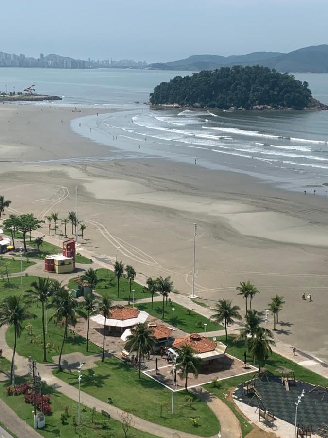 Sao Vicente Itarare Predio Frente Mar Apto Fundo Vista Parcial Exterior foto